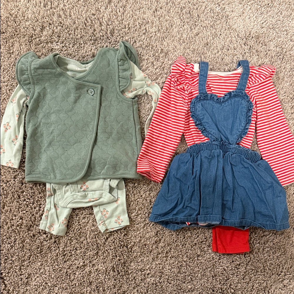 Cat & Jack Green and Red Kids Matching Sets